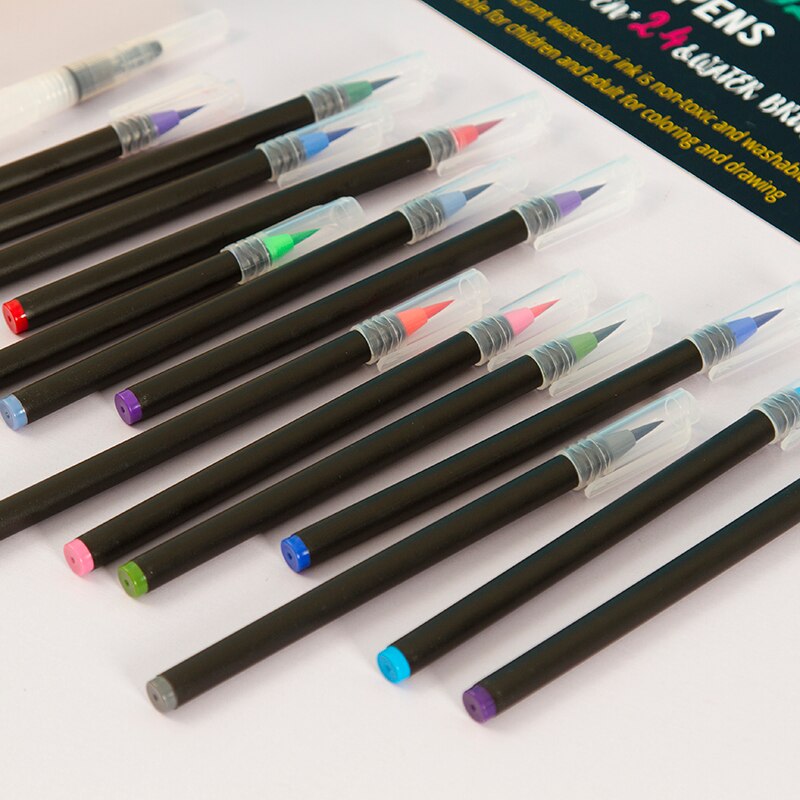 12Stck Aquarell Pinsel Marker Stift Kunst Filz Maler Kalligraphie Schule Kunst Liefert Schriftzug Färbung Pinsel Stifte setzt