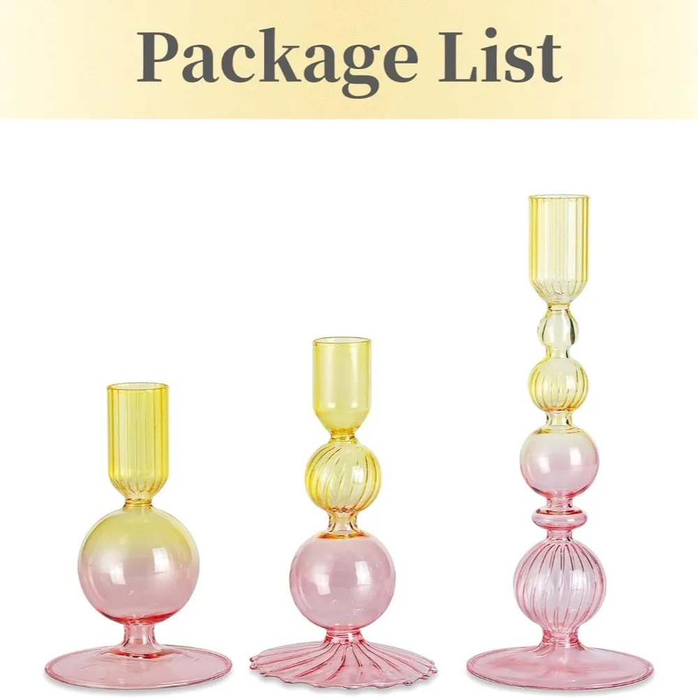 3 pçs castiçais de vidro castiçais cônicos de vidro groovy ondulado elegante vela vara para decoração de festa em casa: ROXO