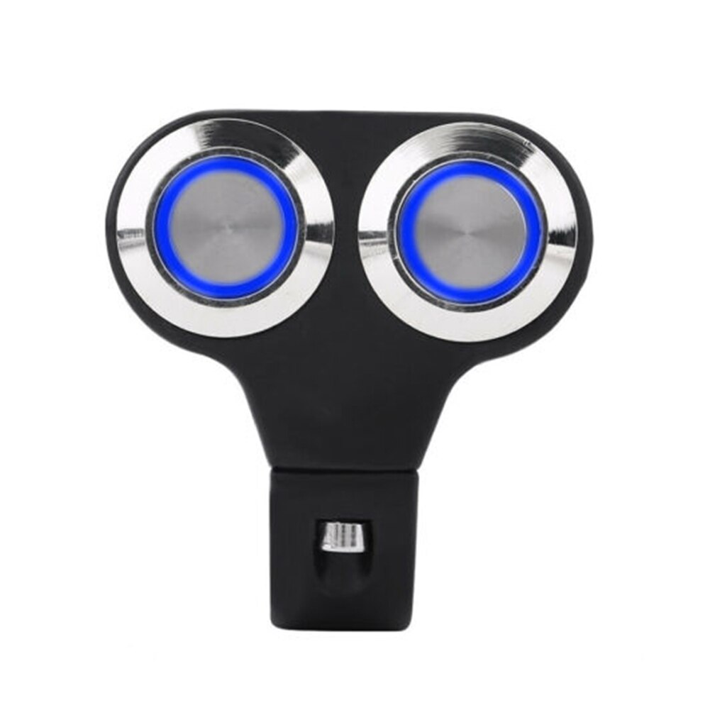 Motorrad Schalter 25mm Motorrad Lenker Manuelle-rückkehr Geschmack LED Licht Lampe Kontrolle Schalter motorrad änderung: Blau