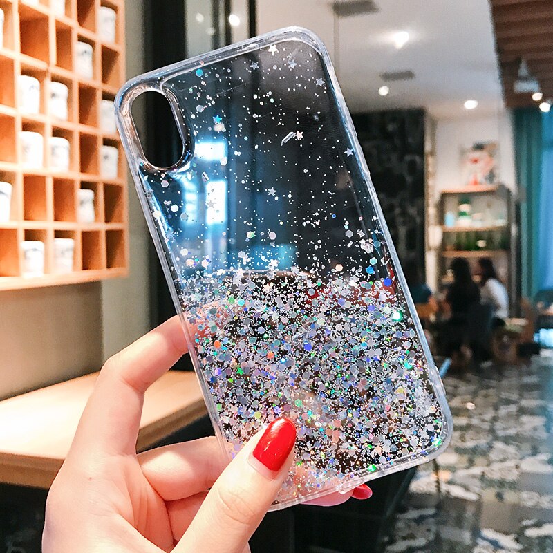 Funda transparente con purpurina para Xiaomi Redmi Note 9 S 9 S, funda trasera suave y brillante con lentejuelas para Redmi Note 9 Pro