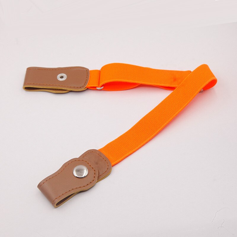 Børnebælte elastisk bælte uden spænde stretch lærredebælte til drenge gesp gratis stretch riem ceinture enfant spænde frit bælte: Orange