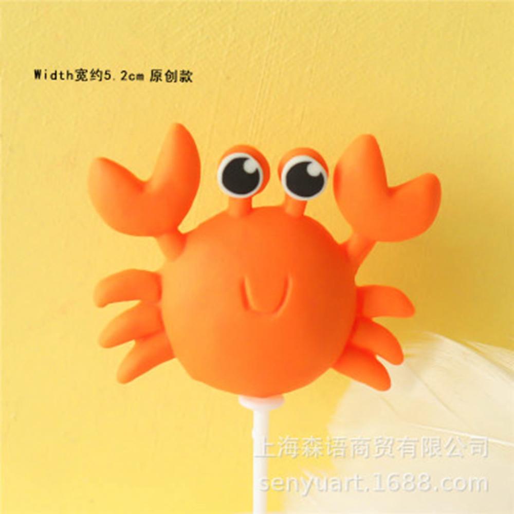 Décoration de gâteau de cuisson en argile douce, océan, hippocampe, crabe, baleine, décoration de gâteau, Dessert, sirène pour premier anniversaire, réception pour bébé fille