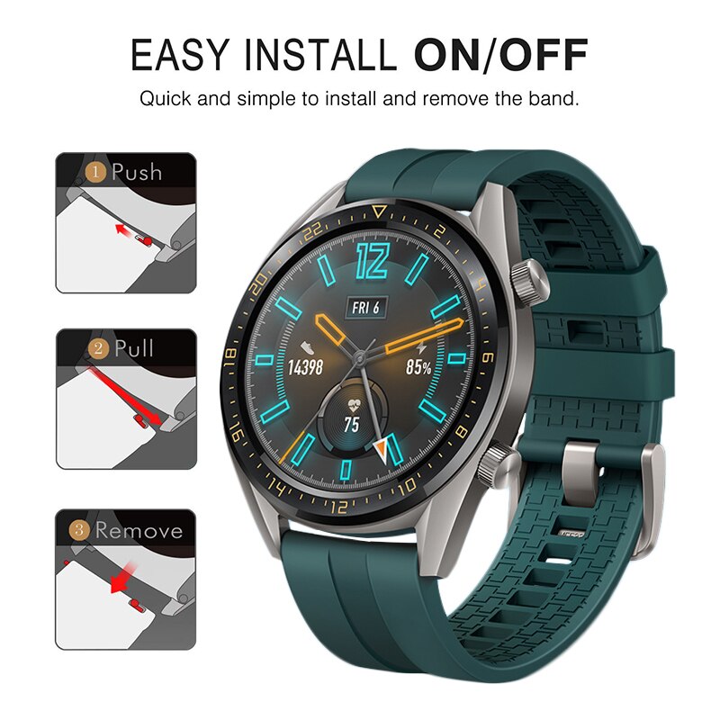 Bracelet de rechange 22mm pour HUAWEI Watch GT 2 2E /Watch 2 pro /HONOR MagicWatch 2, accessoires Samsung Gear S3 Frontier