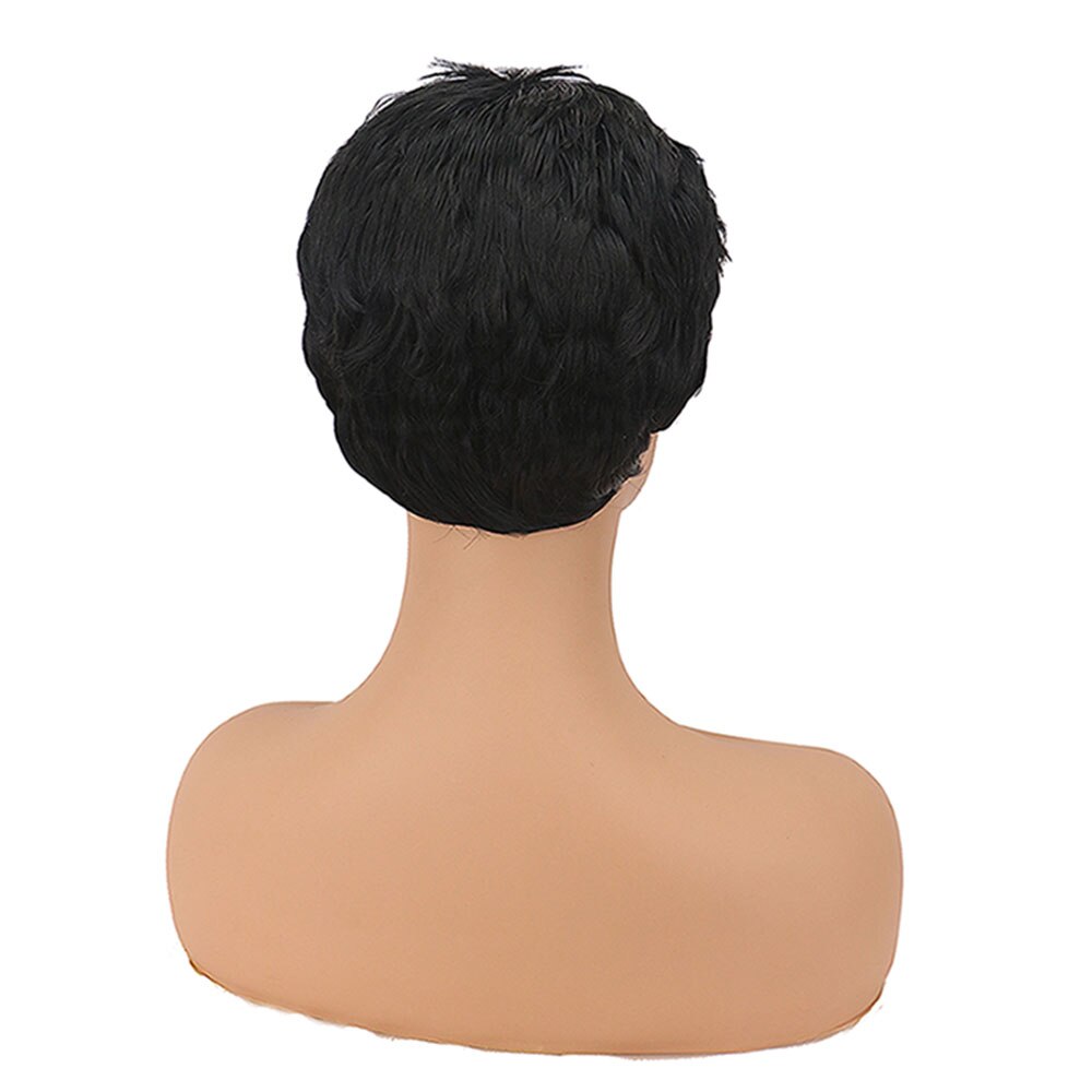 Capricios w femei peruci sintetice scurte negre peruci par natural peruca par rezistent la caldura pentru femei