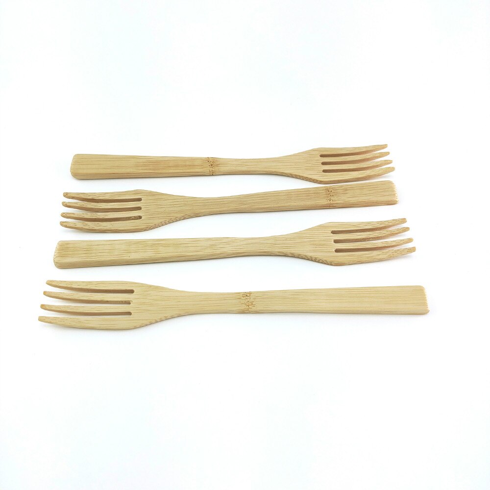 Garfo de madeira natural, talheres de bambu