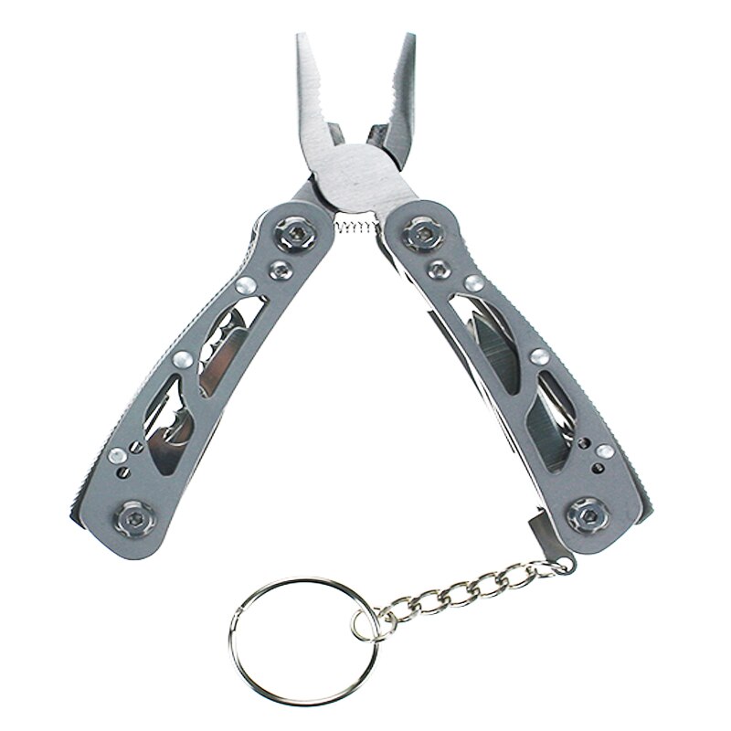 Multi tool wire cutter mini clamp plier multipurpose Fold Multitool multifunction outdoor survive cable stripper repair pocket: Silver
