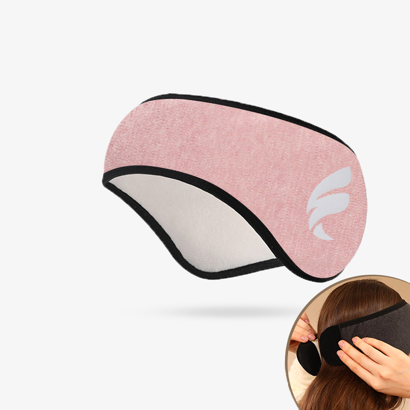 Masque de sommeil occultant pour relaxer, bandeau en peluche, bandeau de couchage en coton pour hommes et femmes, protège-oreilles Anti-bruit: Rose