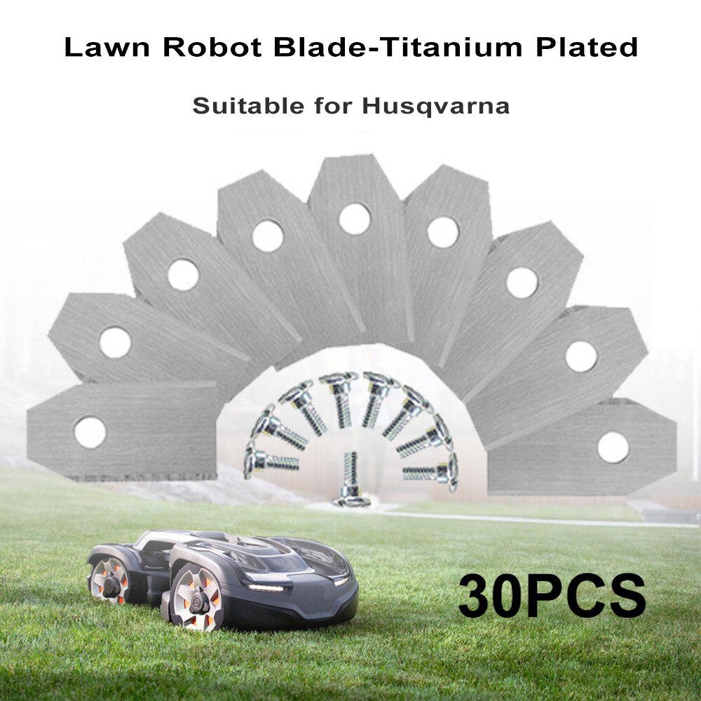 30Pcs/Set Garden Trimmer Blade Lawn Mower Grass Replacement Trimmer Cutter or Automower Suitable for Husqvarna Silver/Golden