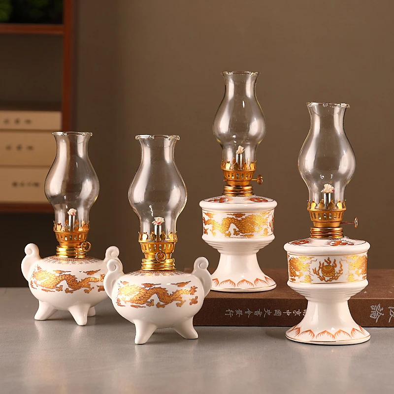 Kamerolielamp voor gebruik binnenshuis Home Decor W/Lont & Cover Vintage Hurricane Kerosinelamp Olielantaarn Hurricane Lamp