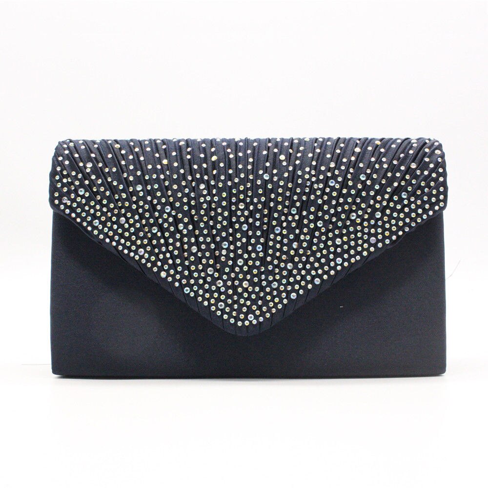 Mode Glanzende Vrouwen Clutch Bag Partij Bruiloft Envelop Handtas Draagbare Portemonnee: Deep Blue