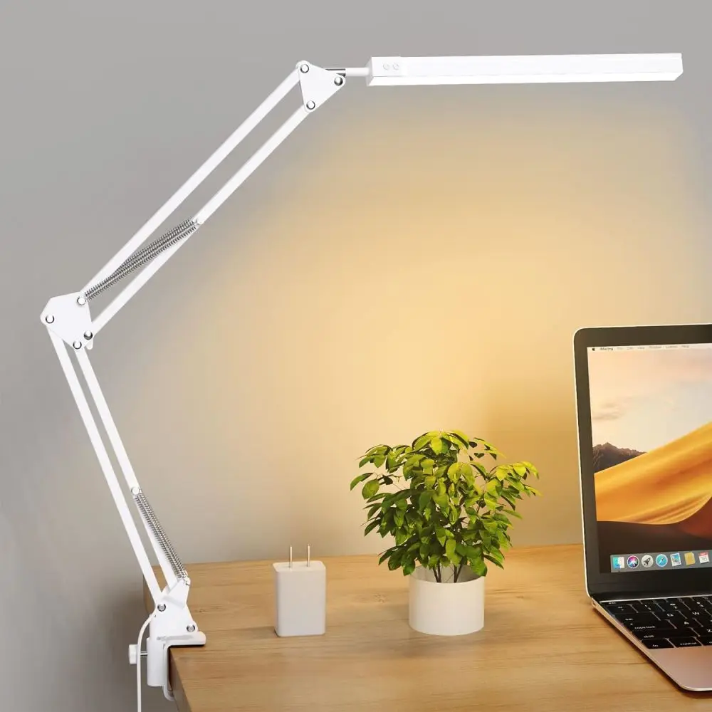 Study LED Table Lamp with Clamp School Computer Desk Lamps Folding Office Light 10 Brightness Dimmable