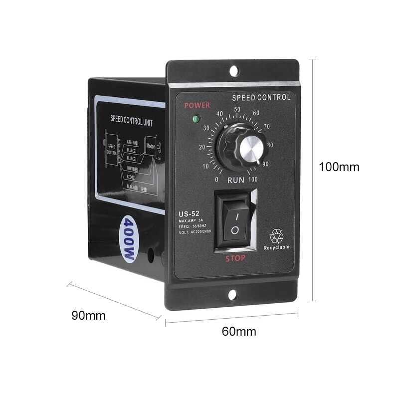 400W Motor Speed Controller AC 220V Motor Speed Regulator Controller Forward And Backward Motor Governor Controller