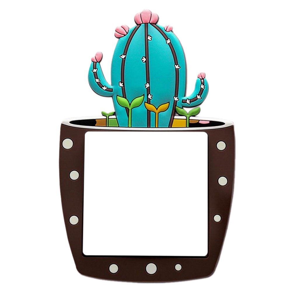 Autocollants pour interrupteur mural Fluorescent en Silicone, 1 pièce, mignon dessin animé Cactus 3D, décoration de la maison: 5C