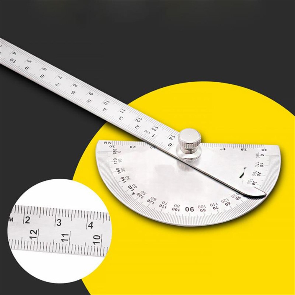 10cm 14.5cm 15cm 180 Degree Adjustable Protractor multifunction stainless steel roundhead angle ruler mathematics measuring tool