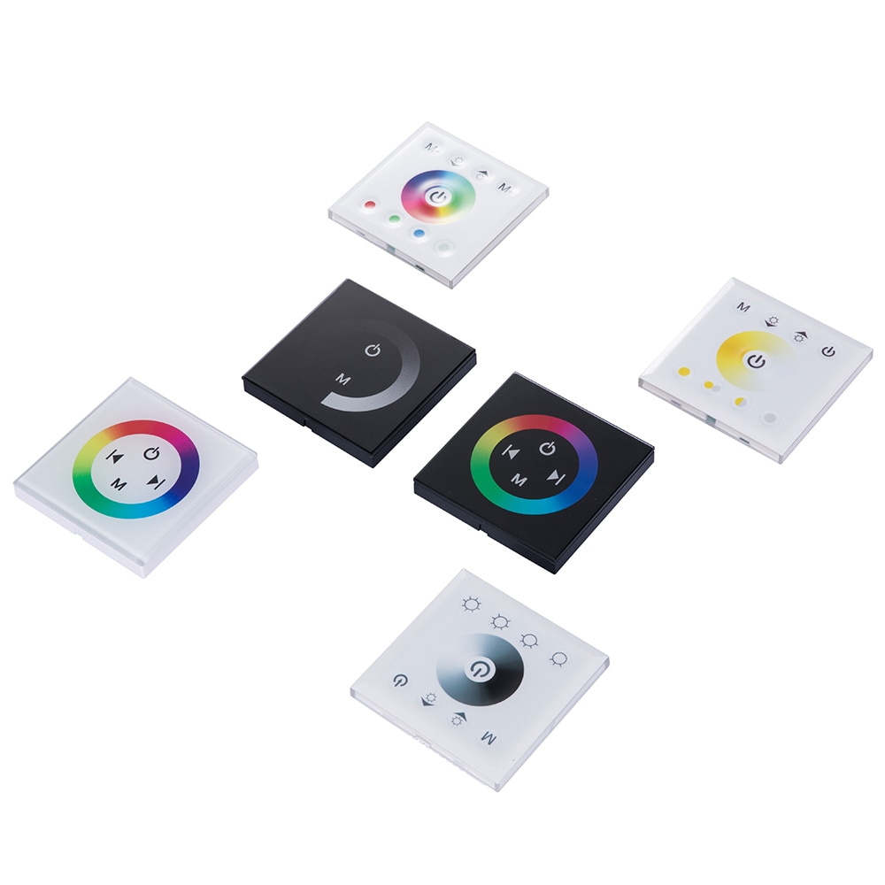 Interruptor de pared de 86 tipos, Panel táctil RGB, controlador de tira LED de un solo color DC12V24V Hello Fish