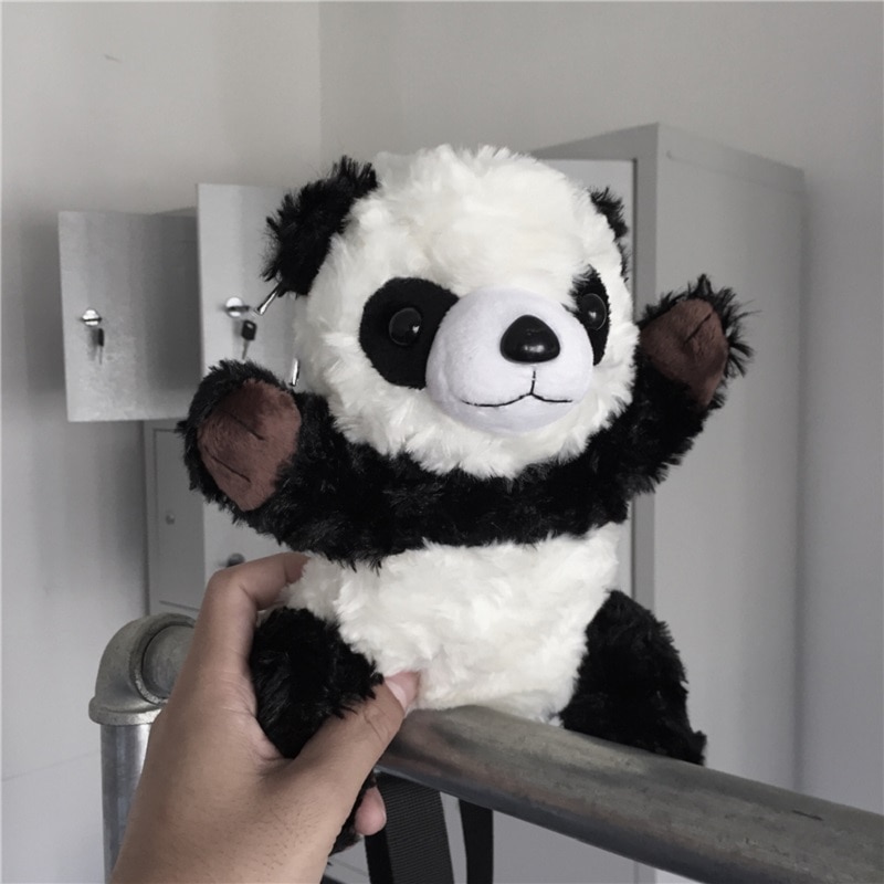 Zomer Koreaanse Ulzzang Mode Straat Panda Pluche Casual Messenger Bag Ins Harajuku Japanse Rits Vrouwelijke Diagonaal Tas