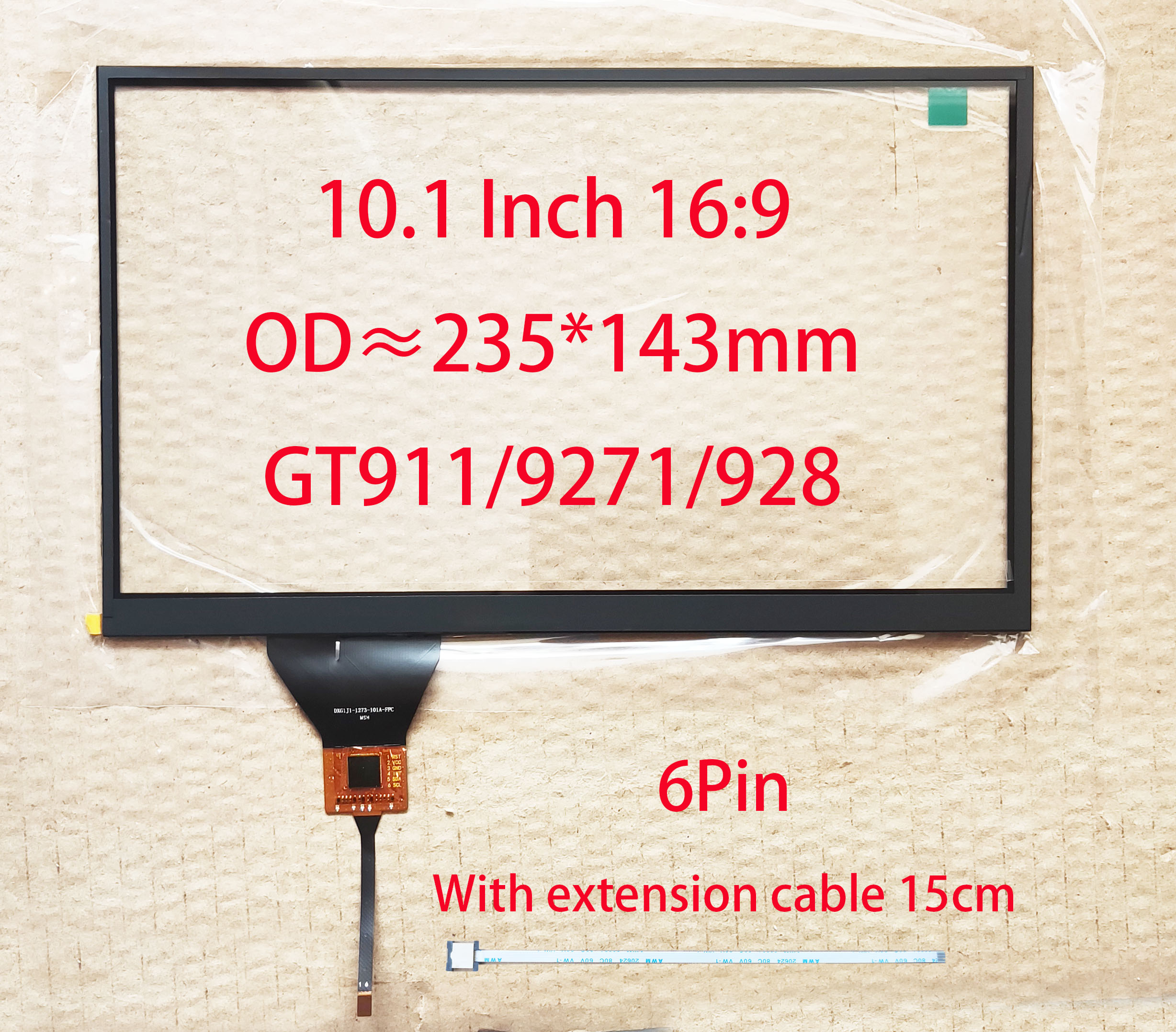 4.3/5/6.2/6.5/6.9/7/8/9/10.1 Inch Capacitive Touch Screen Sensor Digitizer Panel, GT911 928 9271 615 Universal: Pink