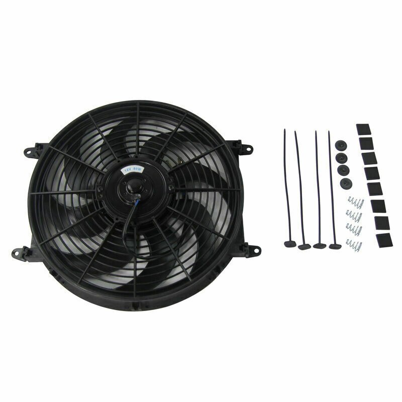 14" Car Fan 80W Push Pull Electric Slim Radiator Fan 12V Cooling Fan & Fittings