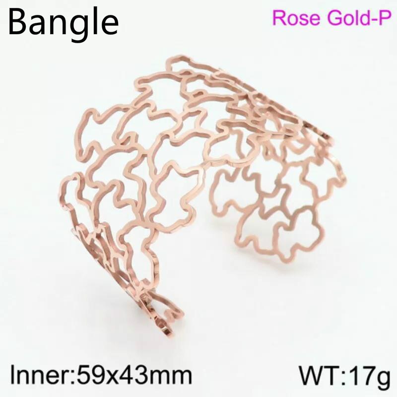 316L Stainless Steel Women Bracelets Bangles Bear Cuff Bangle For Wedding Jewelry Accessories