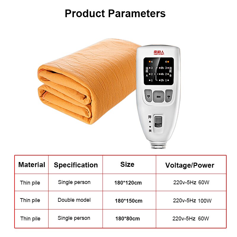 220v Electric Blanket With thermostat Double Body Soft Flannel Warm Heated Blankets Bedroom Manta Winter Heating Pad