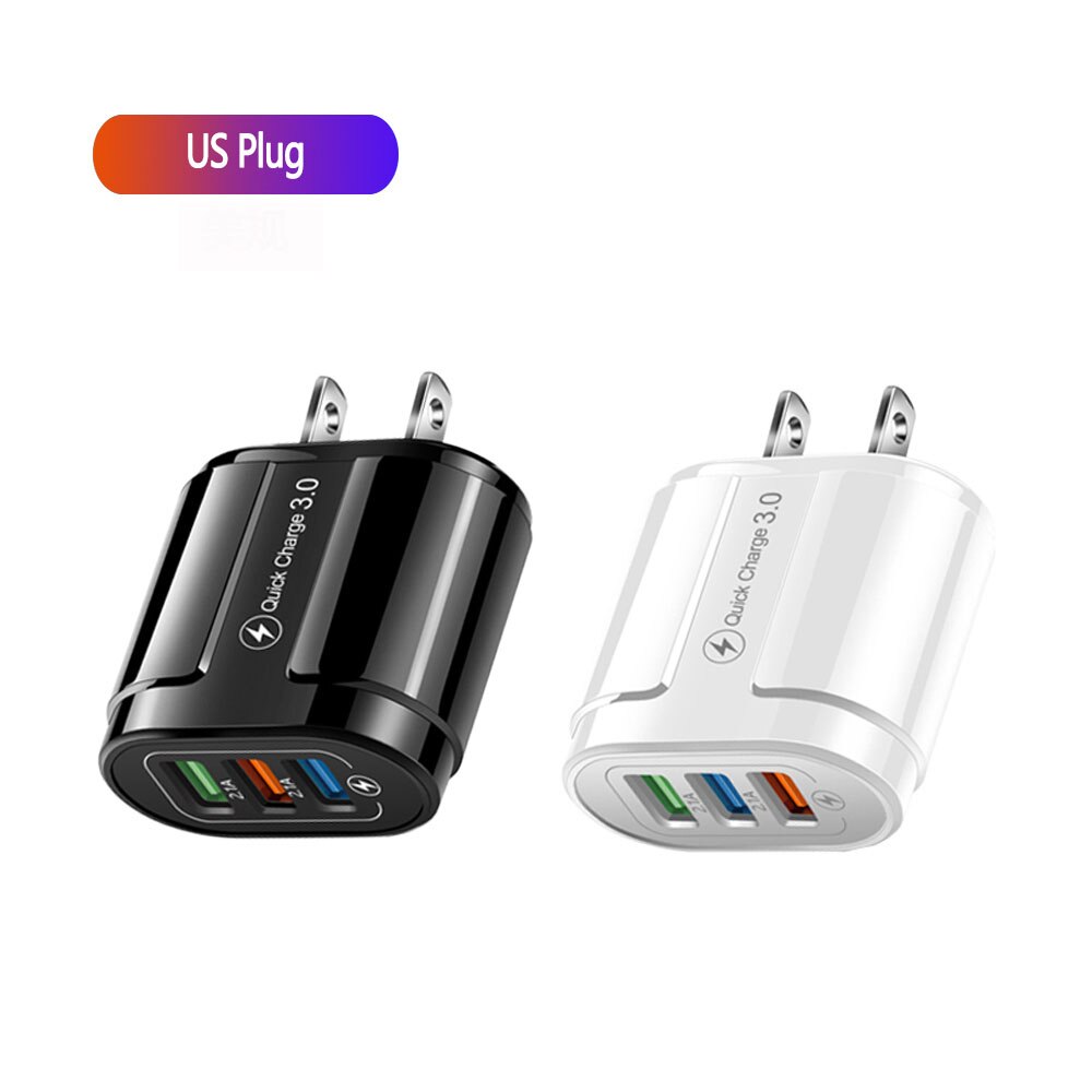 3USB Fast Charger Quick Charge Universal Wall Mobile Phone Tablet Chargers For Phone Charging Charger