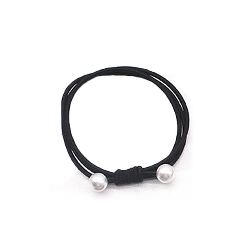High Elastic Heart Pearl Round Shape Rubber Bands For Women Hair Band Kids Children Sweet Candy Color Hairbands Hair Accessories: a