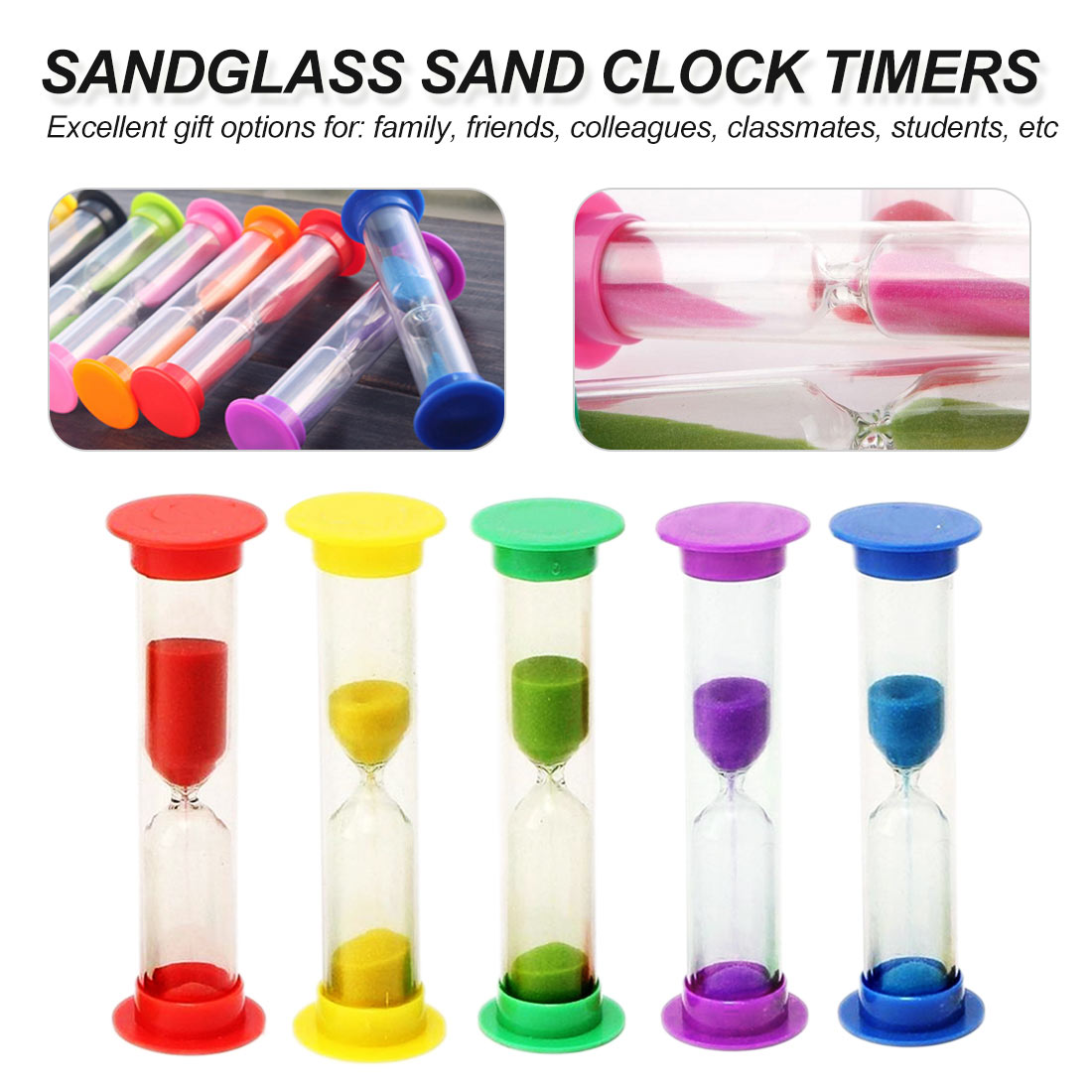 Sand ur 3 minutter  /5 minutter  /10 minutter farverigt timeglas sandglas sand ur timere