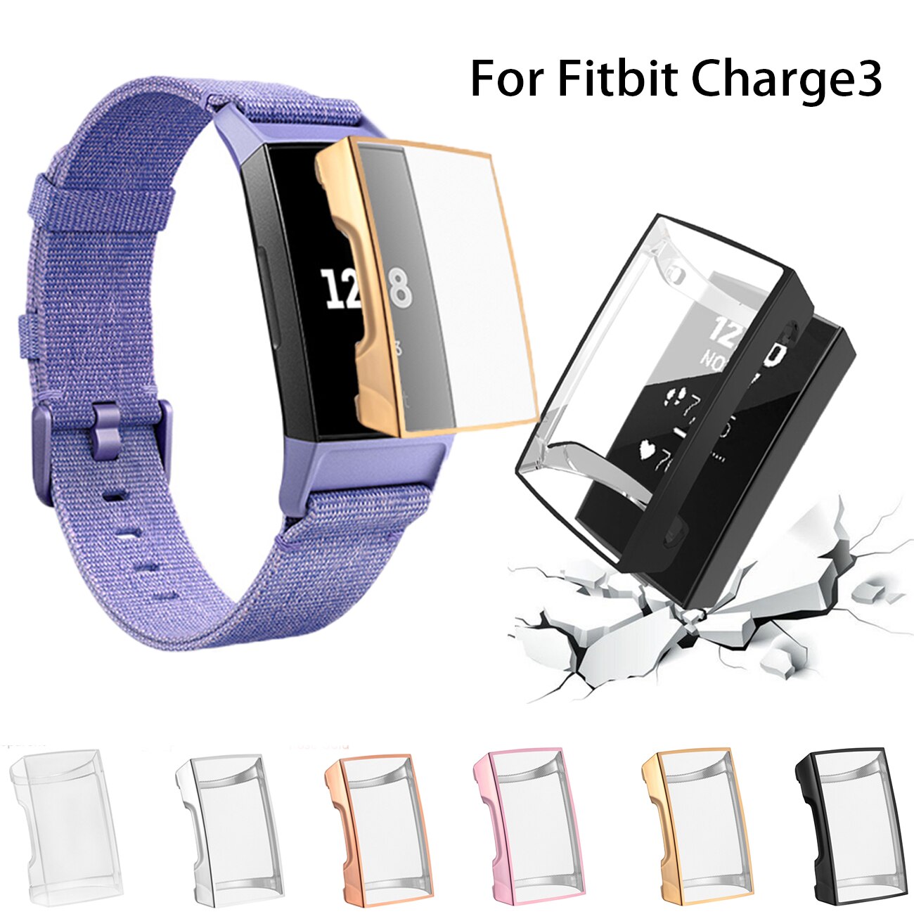 Tpu Case Siliconen Beschermende Voor Fitbit Lading 3 Clear Case Cover Shell Fitbit Lading 3 Band Bescherming Silicone Case Cover