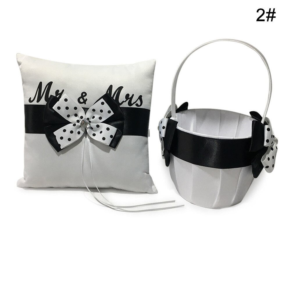 1 set gästbok penna stativ ring kudde blomma korg bröllopsfest bärbar dekoration hogard: 2