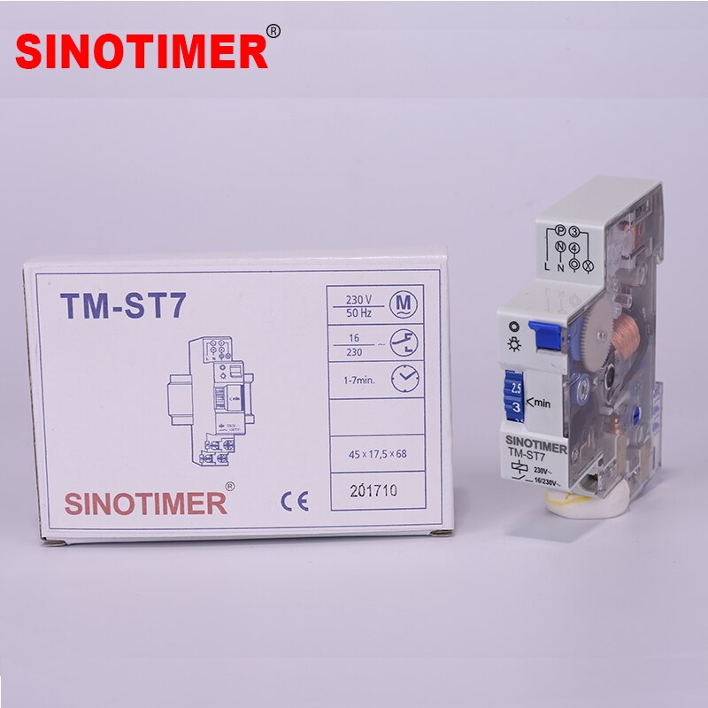 7 Minuten 20 Minuten Interval Fabriek Prijs 18Mm Enkele Module Din Rail Trap Tijdschakelaar Voor Trap Verlichting Controles