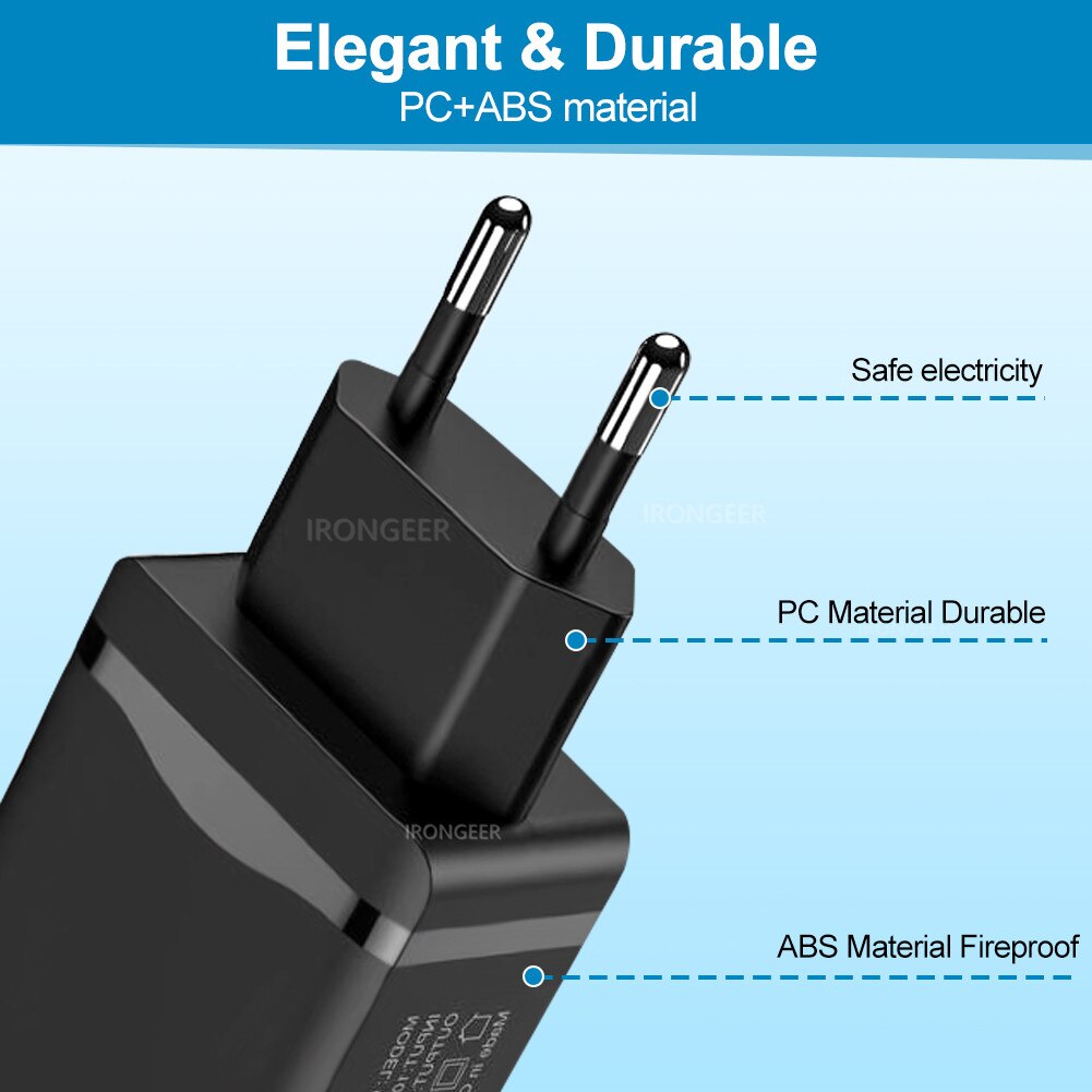 18W Quick Charge 4.0 3.0 USB Phone Charger Travel Wall Adapter 18W QC3.0 FCP Universal For iPhone Samsung Huawei EU Plug Charger