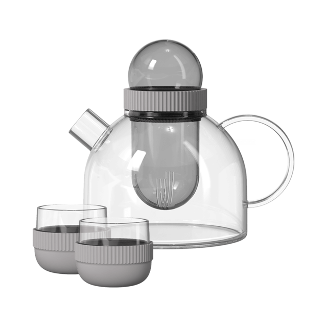 Xiaomi Glass Teapot Set Heat Resistant Household Spherical Tea Kettle With Infuser Heatable Water Jug Tea Tools Bar Supplies: Grey