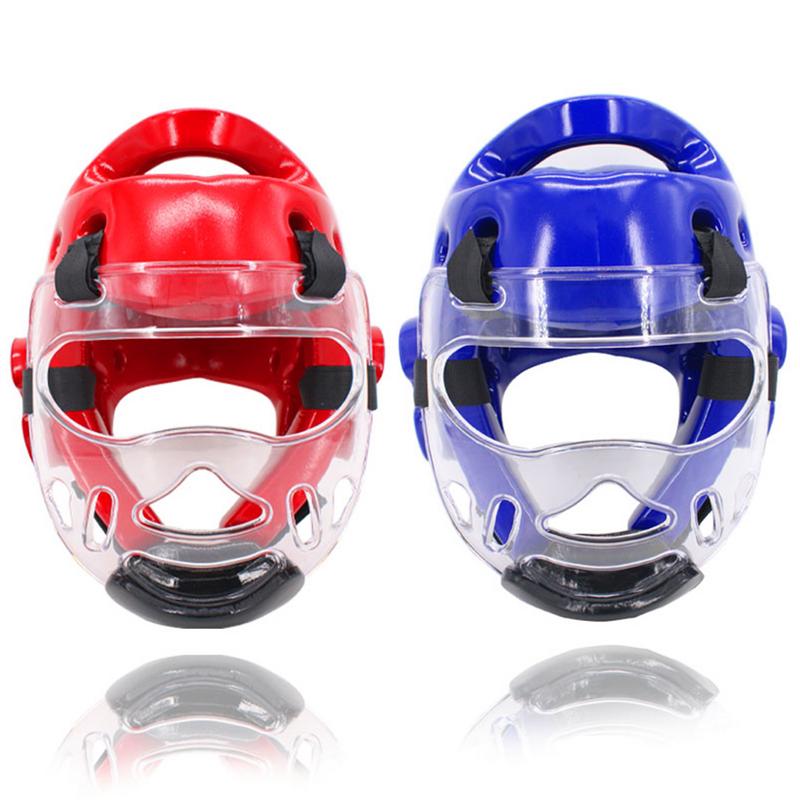Protector facial transparente para hombre y mujer, protector de cabeza, máscara de casco de Taekwondo extraíble, equipo de protección para deportes
