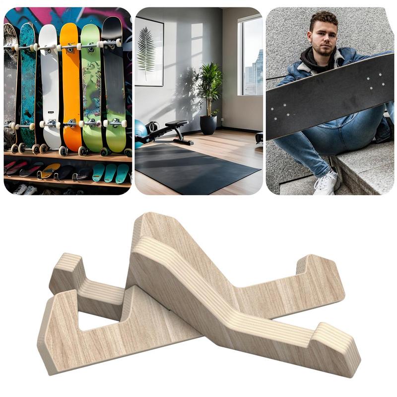Support de skateboard en bois, présentoir de skateboard, assemblage rapide et facile, gain de place pour ranger les skateboards, fournitures pour la maison
