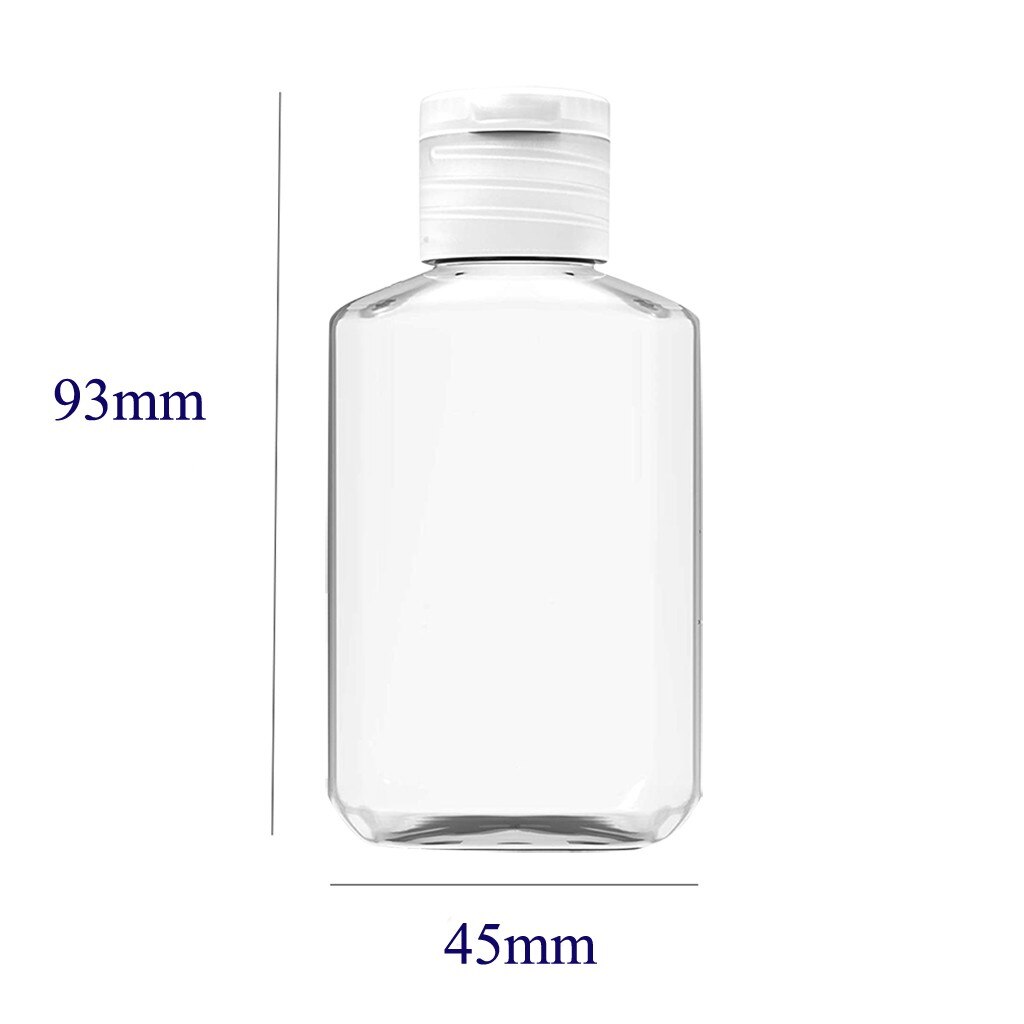 10/100PCs 60ml Mini Transparent Perfume Atomizer Octagonal flip flask plastic bottle free hand liquid gel extrusion bottle