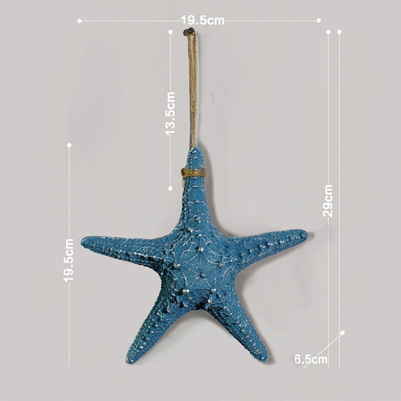 Conch Starfish Beach Decor Nautical Home Bedroom Living Room Hanging Vase Background Wall Decoration Seashells: blue