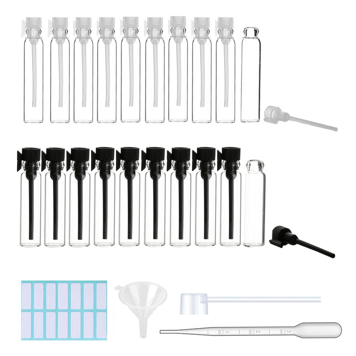 1ml/2ml/3ml/5ml Empty Mini Glass Perfume Small Sample Vials Perfume Bottle Laboratory Liquid Fragrance Test Tube Trial Bottle: Clear