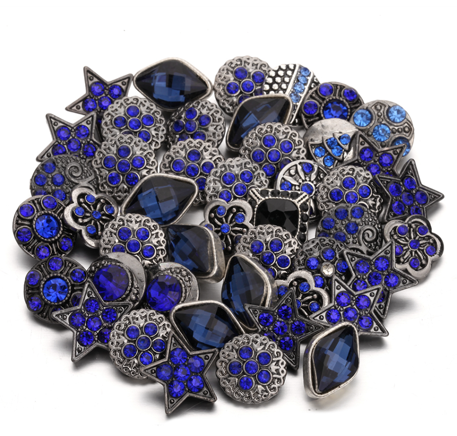 10 Stks/partij 12Mm Snap Sieraden Rhinestone Flower Cross Mini 12Mm Metal Snap Knoppen Fit Snap Armband oorbellen Ketting