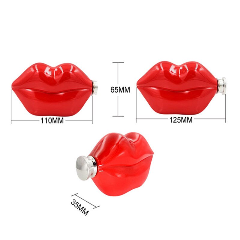 Hip Flask Red Lips Shape 5oz Food Grade Stainless Steel Alcohol Whiskey Bottle Drinkware Bridesmaid Flasks