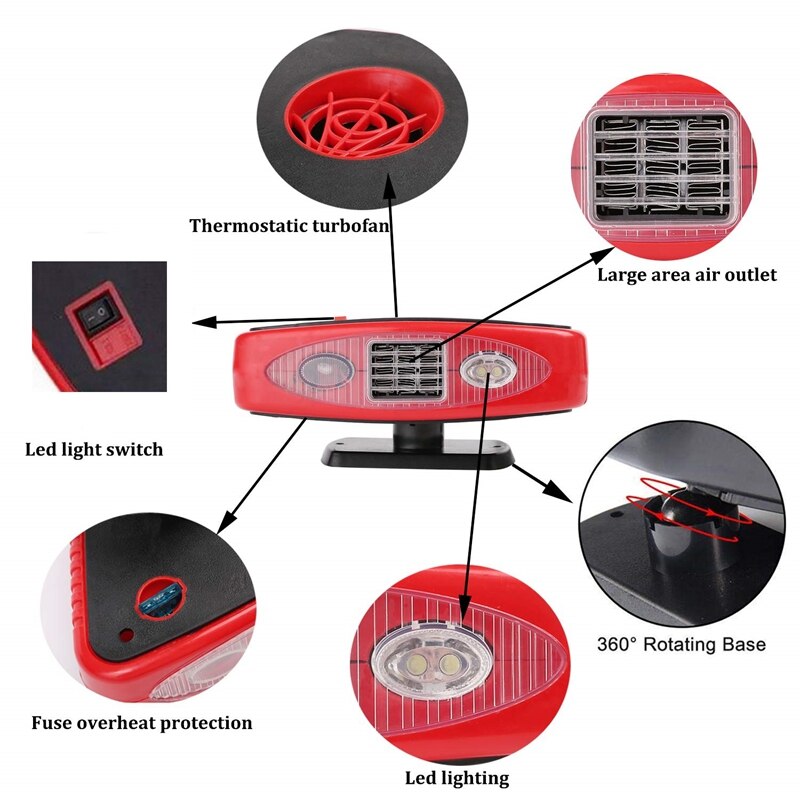 Voorruit Auto Heater-Draagbare Auto Ontdooier Defogger 12V 150W Fast Verwarming Snel Ontdooit Defogger Voor Alle Auto 'S