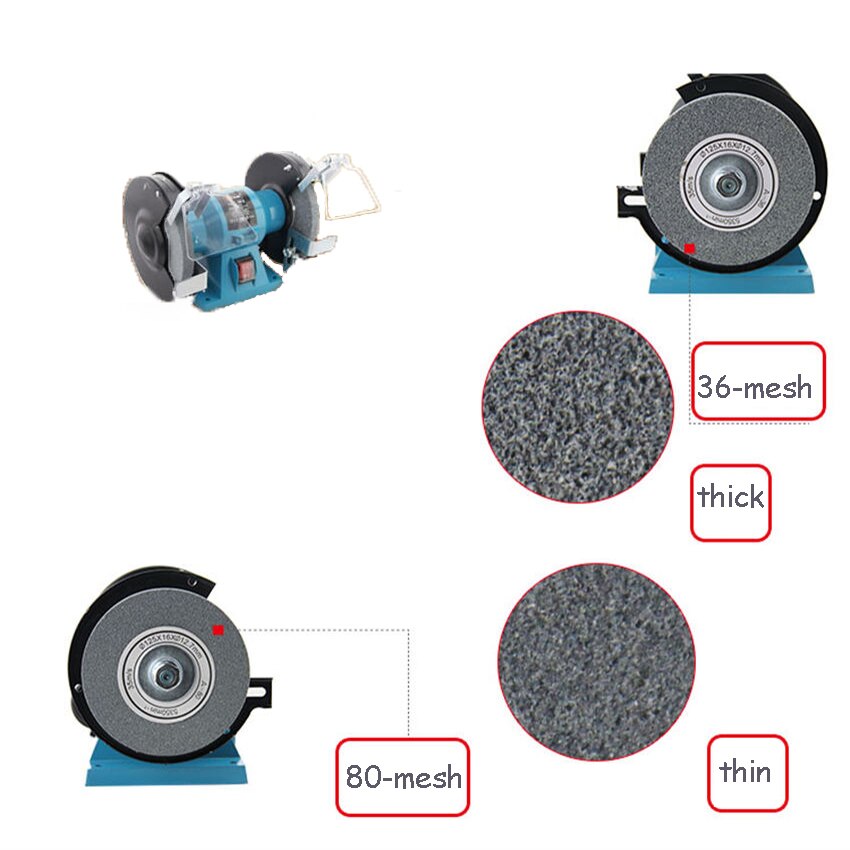 MD3212-1 5-inch 6-inchMulti-Functional Bench Grinder Rotary Grinder Polishing Machine 2956r/min Desktop Grinding Machine 220V