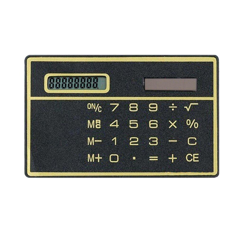 Portable Solar Powered Digit Calculator Ultra Slim Credit Card Cheap Durable Solar Power Pocket Calculator Small Travel Compact
