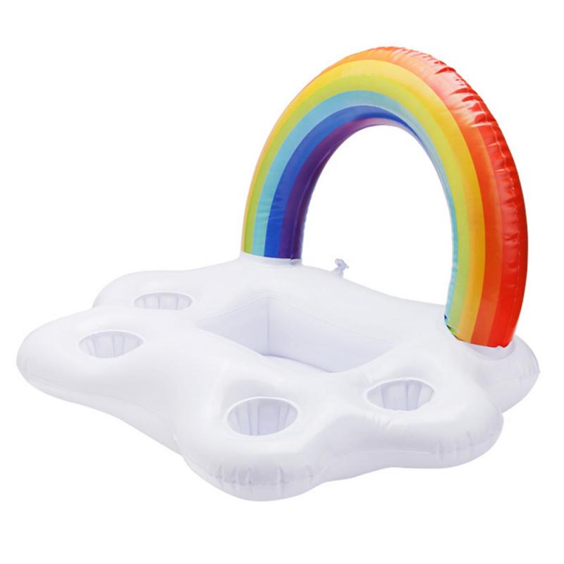 Portabottiglie secchiello per ghiaccio gonfiabile nuvole arcobaleno forma di albero di cocco frutta secchiello per acqua ghiacciata piscina forniture per feste in spiaggia tutto'aperto