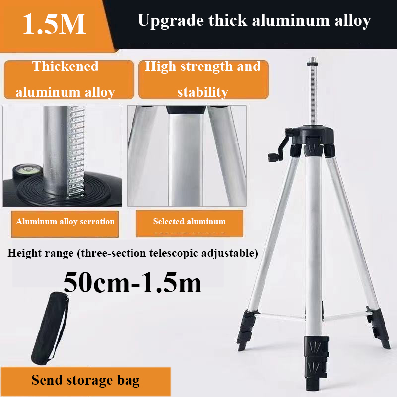 Wysoka precyzja 360 ° obrotowy samopoziomujący laser poziomy silne światło widoczne poziomy pionowy krzyż zielony laser linia: 1.5m statyw