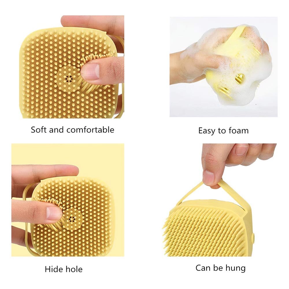Multifunctionele Zachte Siliconen Pet Geel Bad Borstel Handschoen Huid Massage Scrubber Wassen Kam Douche Duurzaam Borstel Bad Voor Pet