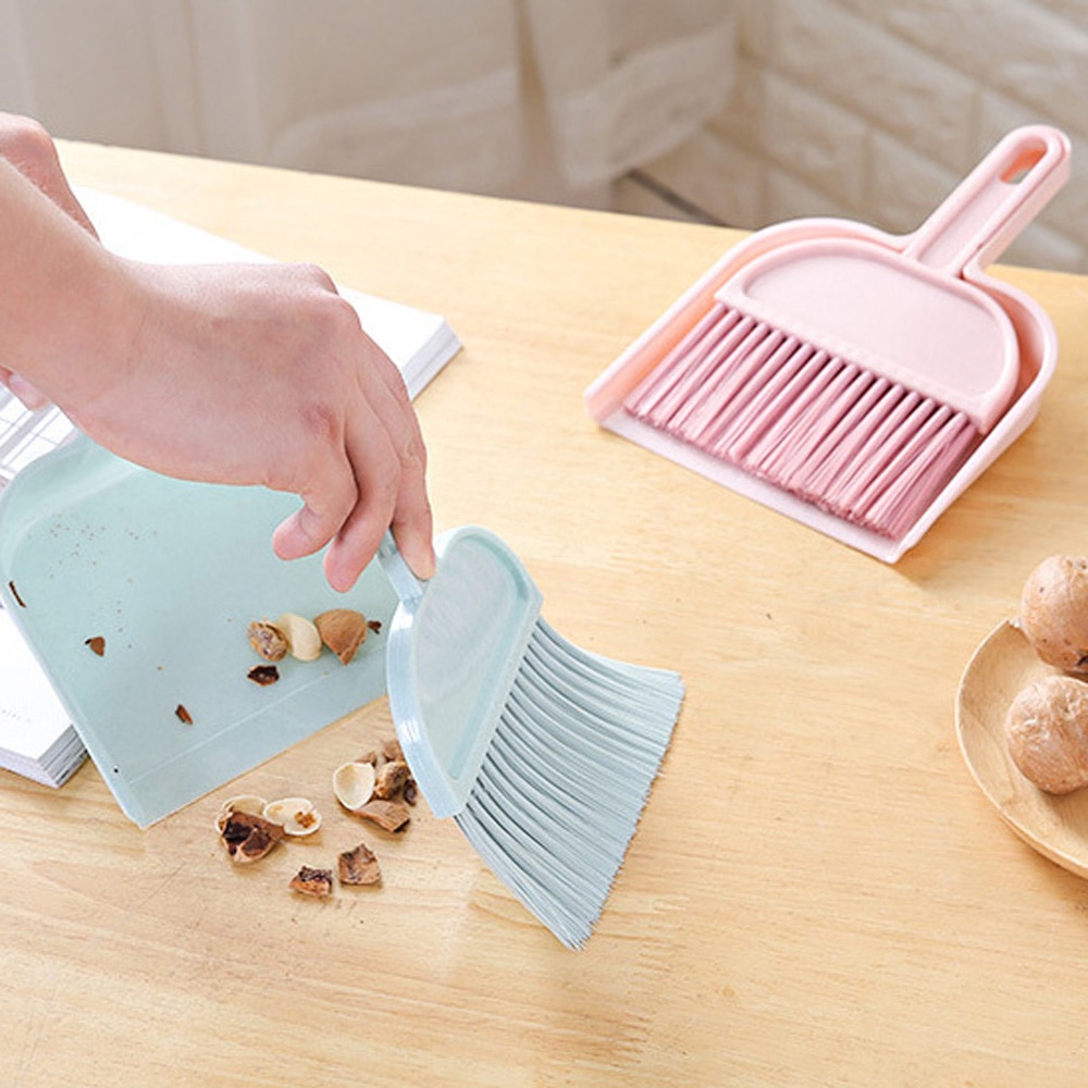 Desktop Cleaning Broom Dustpan Set Mini Handy Dust Cleaning Sweeping Brush Dustpan for Table Desk Keyboard