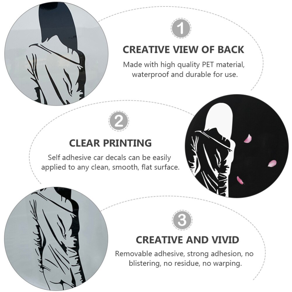 2Pcs Sticker Reflective Practical Decorative Durable Car Decal Car Sticker for Vehicle Auto