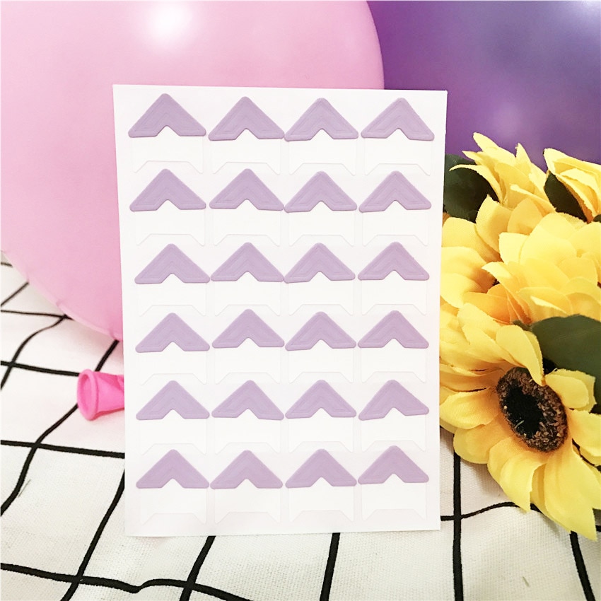 120 stks/partij (5 vellen) DIY Snoep kleuren Vintage Hoek kraftpapier Stickers voor Fotoalbums Frame Decoratie Scrapbooking: violet