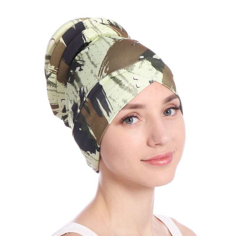 Vrouwen Slaap Zachte Tulband Pre Gebonden Katoen India Chemo Cap Beanie Tulband Hoofddeksels Badmuts: style