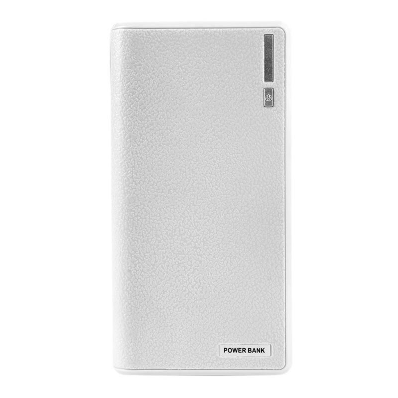 Dual usb power bank 6x 18650 ekstern backup batteriopladeræske til telefon: Hvid